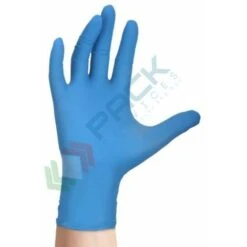 Guanti Monouso In Nitrile, Senza Polvere, AQL 1,0, Lung. 24 Cm, Spess. 0,08 Mm, Colore Azzurro, Conf 100 Pz