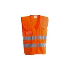 GILET ALTA VISIBILIT� ARANCIONE MULTITASCHE Taglia XXXL