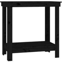 Banco Da Lavoro Nero 80x50x80 Cm In Legno Massello Di Pino VidaXL
