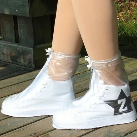 Copriscarpe Impermeabili Copriscarpe Riutilizzabili Copriscarpe Trasparenti Antiscivolo Copriscarpe Da Bicicletta Copriscarpe Impermeabili Da Pioggia Con Cerniera (XXL (42-44)) - immagine 2