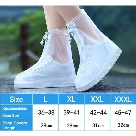 Copriscarpe Impermeabili Copriscarpe Riutilizzabili Copriscarpe Trasparenti Antiscivolo Copriscarpe Da Bicicletta Copriscarpe Impermeabili Da Pioggia Con Cerniera (XXL (42-44)) - immagine 4