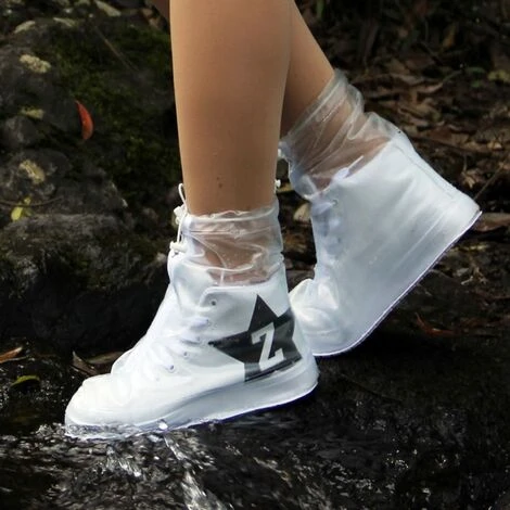 Copriscarpe Impermeabili Copriscarpe Riutilizzabili Copriscarpe Trasparenti Antiscivolo Copriscarpe Da Bicicletta Copriscarpe Impermeabili Da Pioggia Con Cerniera (XXL (42-44)) - immagine 5
