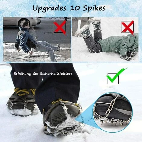 Ramponi Per Alpinismo Scarponi A 8 Denti, Punte Da Ghiaccio Catene Da Neve Punte Per Arrampicata Trekking Sci Alpinismo Outdoor Sport Invernali, Per Passeggiate Invernali Escursionismo Alpinismo Arram - immagine 3