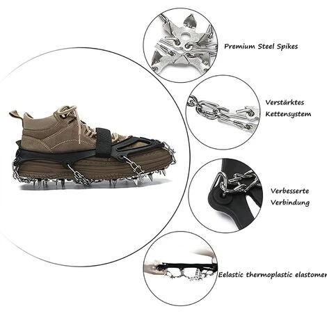 Ramponi Per Alpinismo Scarponi A 8 Denti, Punte Da Ghiaccio Catene Da Neve Punte Per Arrampicata Trekking Sci Alpinismo Outdoor Sport Invernali, Per Passeggiate Invernali Escursionismo Alpinismo Arram - immagine 4
