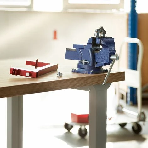 Morsa A Vite Con Incudine, Girevole A 360° - Morsa Da Banco, Morsa Da Falegname, Morsa Da Banco Falegname - 125 Mm - immagine 2