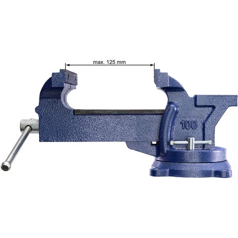 Morsa A Vite Con Incudine, Girevole A 360° - Morsa Da Banco, Morsa Da Falegname, Morsa Da Banco Falegname - 125 Mm - immagine 5