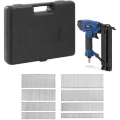 MSW Chiodatrice Pneumatica Ad Aria Compressa + Graffatrice Chiodi Fino A 50 Mm Graffe Fino A 40 Mm