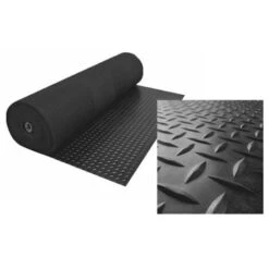 Pavimento In PVC Per Pavimenti In Gomma Diamond Design 1mm Nero 140x250cm