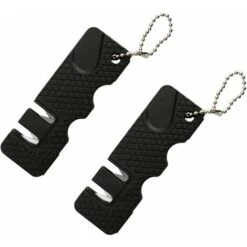 MINKUROW 2 Pezzi Mini Pietra Per Affilare I Coltelli Affilacoltelli Utensili Da Esterno Cucina Multifunzione Portatile Mini Pietra Per Affilare Per Viaggi All'aperto (Nero)