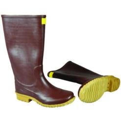 Stivali In Gomma A Ginocchio Calandrato Marrone - N°41