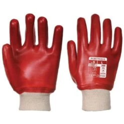 Portwest Guanti Impermeabili In Pvc Con Polsino Elasticizzato, Misura: 9