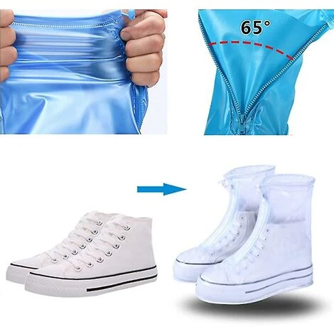 Copriscarpe Antipioggia Riutilizzabili Per Stivali Da Pioggia, Copriscarpe Impermeabili Antiscivolo, Galosce Pieghevoli Per Uomo/donna/bambino - immagine 3