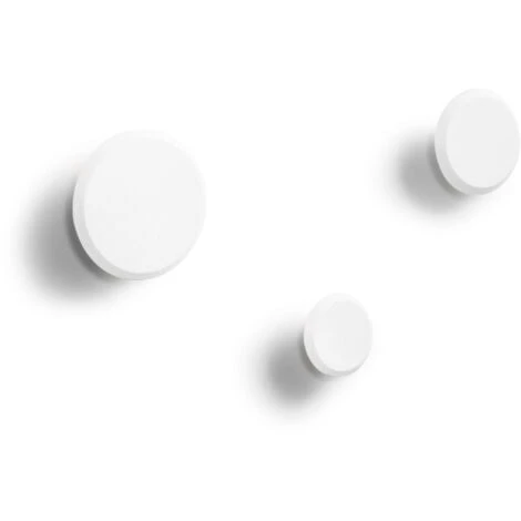 Kave Home - Set Nadua Di 3 Appendiabiti In Legno Massello Di Faggio Finitura Bianca