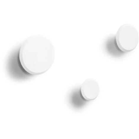 Kave Home - Set Nadua Di 3 Appendiabiti In Legno Massello Di Faggio Finitura Bianca - immagine 2