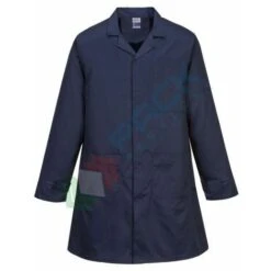 Portwest Camice Da Lavoro, Modello ESD Protezione Elettrostatica, 3 Tasche, 65% Poliestere + 34% Cotone + 1% Fibra Conduttiva, 210 Gr, Chiusura Con Velcro, Colore Blu Navy