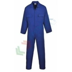 Portwest Tuta Da Lavoro In Tessuto Kingsmill 65% Poliestere + 35% Cotone, 210 Gr, Modello Euro Work, Apertura Frontale Con Bottoni, 6 Ampie Tasche, Vestibilità Regular, Colore Blu Royal