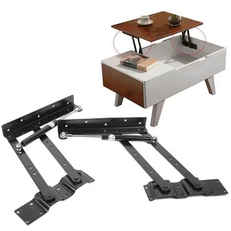 None Molla Cerniera Per Mobili Cerniere A Molla, Meccanismo Di Sollevamento Per Tavoli (Nero) 1 Paio - immagine 3