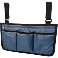 Borsa Laterale Per Bracciolo Per Sedia A Rotelle Con Strisce Riflettenti Borsa Portaoggetti Da Appendere Al Lato Della Sedia A Rotelle Per Carrello Per Bambini All'aperto Per La Casa (blu Scuro)
