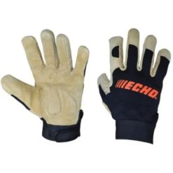 Guanti Da Lavoro Echo Protettivi In Pelle Nero Tessuto Elastico E Poliestere - XL