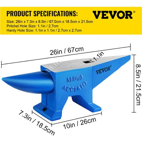 Incudine In Acciaio Forgiato Indurito 60 Kg Da Banco Tavolo 665195205cm - immagine 2