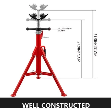 VEVOR Supporto Di Martinetto Per Tubi Altezza Regolabile 71-131cm Carico 1134KG - immagine 3