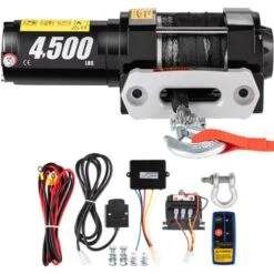 VEVOR 12v 4500 Lb / 2040 Kg Verricello Elettrico Con Telecomando Cavo Sintetico