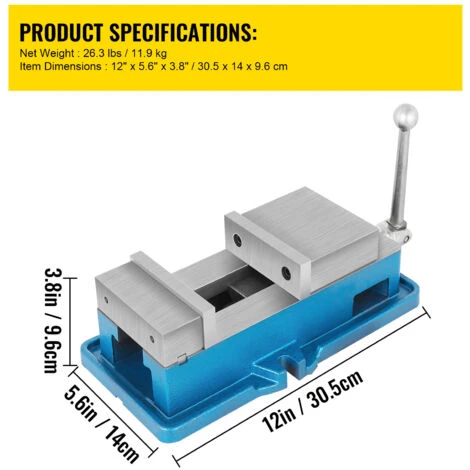 VEVOR Morsa Da Banco Manuale Per Fresatura Precisione Alta Apertura 4 Pollici - immagine 2
