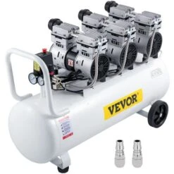 VEVOR Compressore DeAria Senza Olio Ultra Silenzioso Da 22 Galloni, Compressore Silenziato, Compressore DeAria 2200 W, Rumorosita Meno 58 DB, Compressore Dearia Portatile Senza Olio