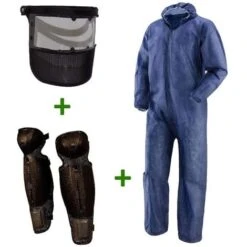 Kit Protezione Decespugliatore Tuta PLP + Visiera Protezione Viso + Gambali - Taglia XXL