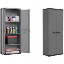 KETER Armadio Alto In Resina Serie Più, 3 Ripiani Regolabili, Cm 68x39xh.166