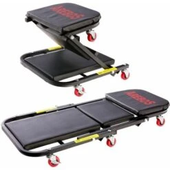 AREBOS Carrello Per Montaggio 2 In 1 Fino A 150 Kg Carrellino Sgabello Da Officina