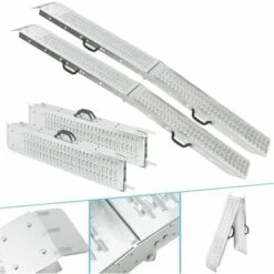 2x AREBOS Rampa Pieghevole In Acciaio 400 Kg Rampa Di Accesso Rampa Di Carico