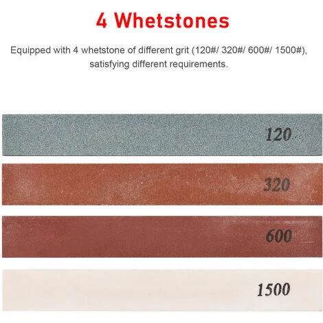 Sistema Per Affilare I Coltelli Con 4 Pietre Affilacoltelli Da Tavolo Kit Per Affilare I Coltelli A Clip, Rotazione A 360 Gradi Affilacoltelli Manuale In Lega Ad Angolo Fisso Clip Capovolta A 180 Grad - immagine 2