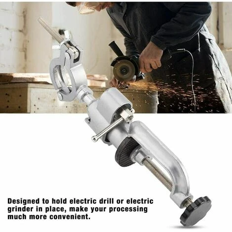 Multifunzione 360 � Supporto Per Trapano Elettrico Supporto Per Riparazione Morsa A Morsetto Lega Di Alluminio Trapano Rotante Craft, Costruzione In Metallo E Modello Funzionante - immagine 2