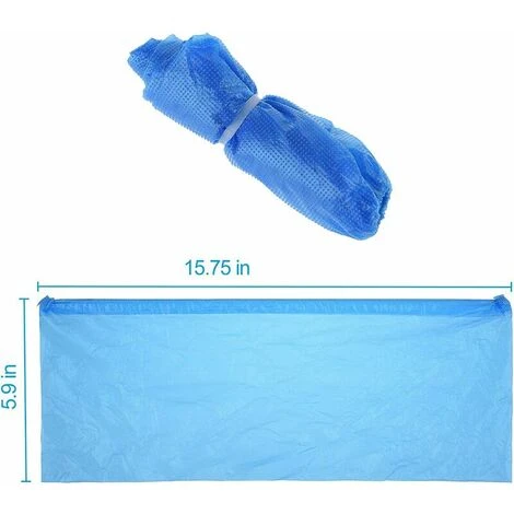 100 PCS Copriscarpe, 50 Paia, Copriscarpe Usa E Getta, Convenienza Verde, Riciclabile, Copriscarpe, Impermeabile, Antiscivolo, Materiale CPE Durevole, Blu, Proteggi Le Tue Scarpe, Pavimento, Tappeto - immagine 3