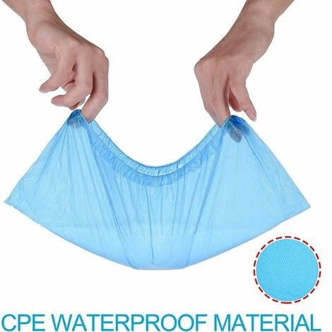 100 PCS Copriscarpe, 50 Paia, Copriscarpe Usa E Getta, Convenienza Verde, Riciclabile, Copriscarpe, Impermeabile, Antiscivolo, Materiale CPE Durevole, Blu, Proteggi Le Tue Scarpe, Pavimento, Tappeto - immagine 4