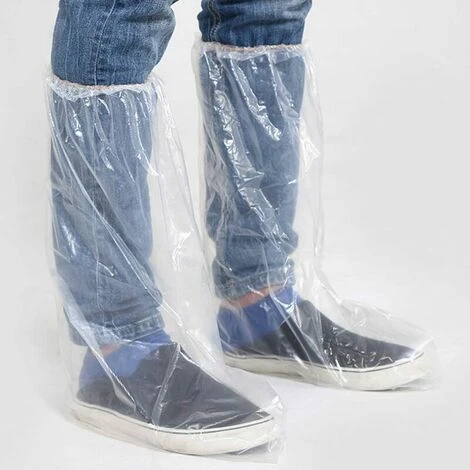 Confezione Da 10 Copriscarpe Monouso In Polietilene - Impermeabili - Antiscivolo - Per Il Ciclismo, Il Campeggio, La Prevenzione Delle Fughe. - immagine 4