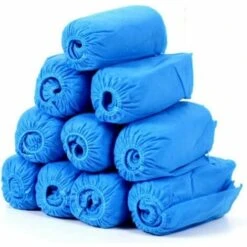 Copriscarpe Monouso In Pile Da 100 Pezzi, Elastici Traspiranti Antipolvere, Copriscarpe Antiscivolo (blu)