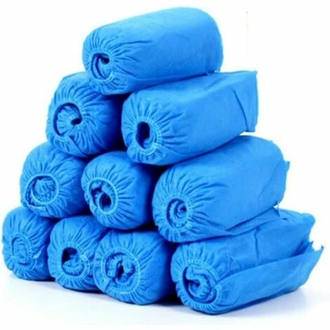 Copriscarpe Monouso In Pile Da 100 Pezzi, Elastici Traspiranti Antipolvere, Copriscarpe Antiscivolo (blu)