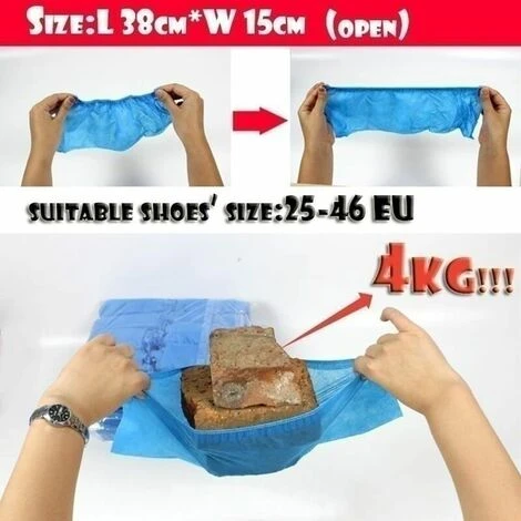 Copriscarpe Monouso In Pile Da 100 Pezzi, Elastici Traspiranti Antipolvere, Copriscarpe Antiscivolo (blu) - immagine 2