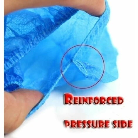 Copriscarpe Monouso In Pile Da 100 Pezzi, Elastici Traspiranti Antipolvere, Copriscarpe Antiscivolo (blu) - immagine 3