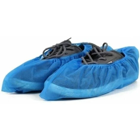Copriscarpe Monouso In Pile Da 100 Pezzi, Elastici Traspiranti Antipolvere, Copriscarpe Antiscivolo (blu) - immagine 5