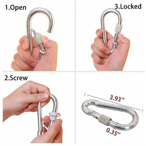 10 Mm 10 M (doppio Gancio) Corda Per Arrampicata All'aperto Corda Di Sicurezza Antincendio In Poliestere Adatta Per Esterni, Sala Attrezzi - immagine 2