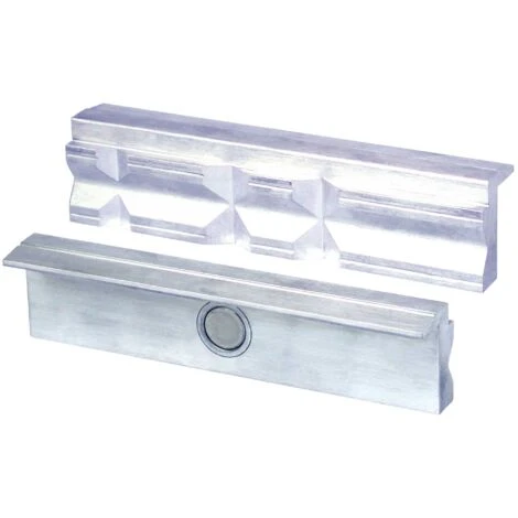 Heuer Ganasce Per Morsa (ganasce Di Protezione, Adatte A Morsa Da 140 Mm, Fresatura A 90° Nella Parte Superiore, Materiale: Alluminio) 109140