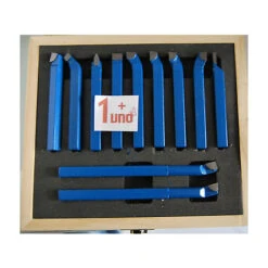 UTENSILI TAGLIO LAME ACCIAIO PER TORNIO 12X12 MM 11 PEZZI PZ BRASATI CASSETTA