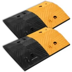 Rampe Di Carico Soglia Del Pavimento Tubo Flessibile Che Attraversa La Protezione Della Zona Di Decelerazione Dosso Di Velocità, Rampa Di Gomma Giallo E Nero HENGMEI