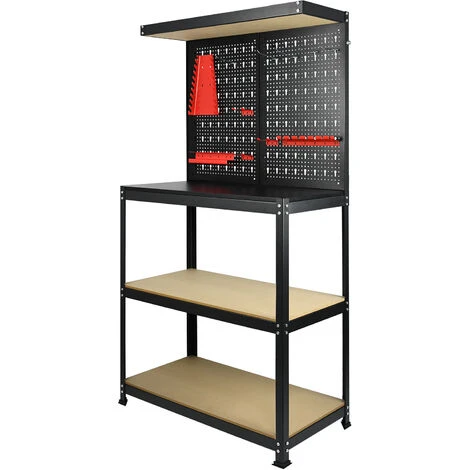 Banco Da Lavoro Banco Per Utensili Con Cassetto E Parete Perforata, Banco Da Lavoro Portata Del Banco Da Lavoro 100 Kg, 81 X 41 X 155cm HENGMEI