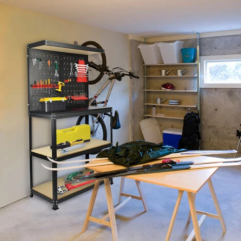 Banco Da Lavoro Banco Per Utensili Con Cassetto E Parete Perforata, Banco Da Lavoro Portata Del Banco Da Lavoro 100 Kg, 81 X 41 X 155cm HENGMEI - immagine 5