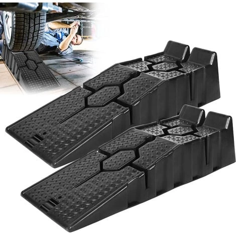 Rampe Di Carico Set Di Rampe In Plastica Per Auto Fino A 2,5 Tonnellate Piattaforma Di Sollevamento Per Auto Con Protezione Antiscavalcamento HENGMEI