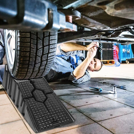 Rampe Di Carico Set Di Rampe In Plastica Per Auto Fino A 2,5 Tonnellate Piattaforma Di Sollevamento Per Auto Con Protezione Antiscavalcamento HENGMEI - immagine 5